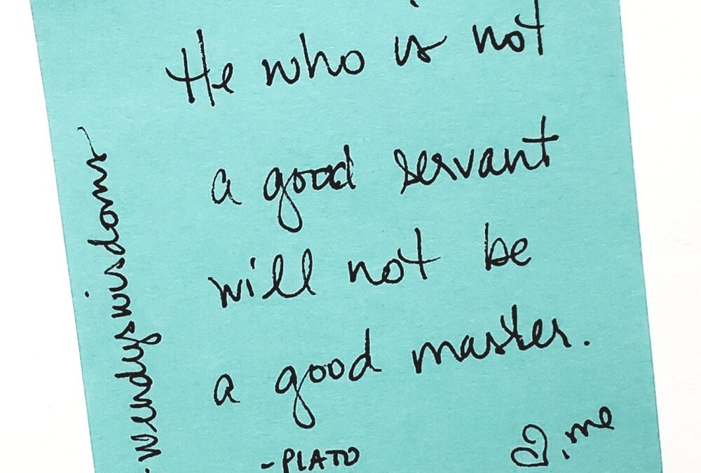 Be A Good Servant